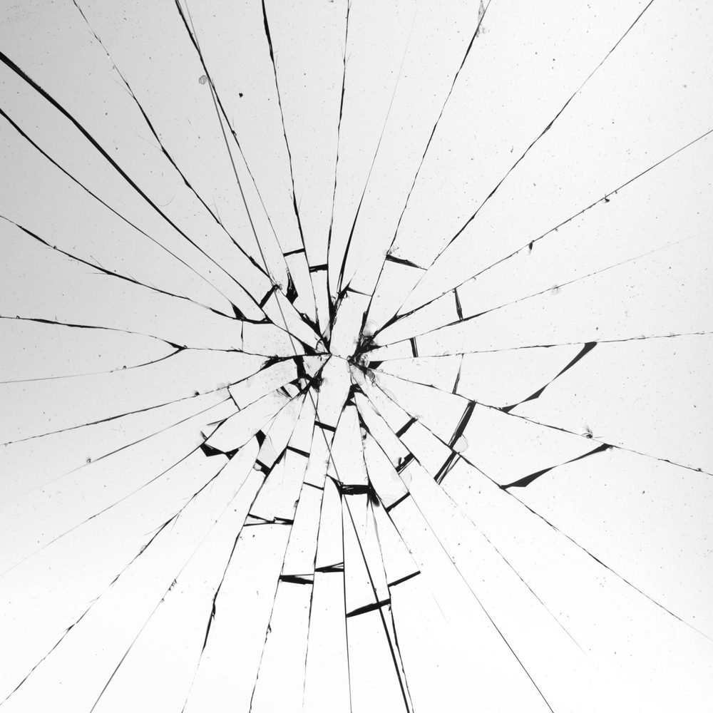 A cracked pane of glass